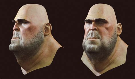 two different views of a man s head with no hair and one without his face