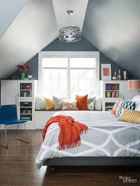 For ease of movement, leave a minimum of three feet between the bed and side walls or large pieces of furniture and at least two feet between the bed and. Attic Bedroom - How to Decorate Attic Bedrooms | Decorated ...