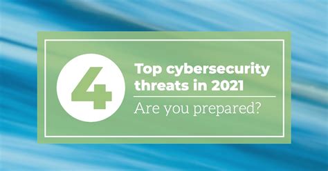 4 Top Cybersecurity Threats In 2021 Are You Prepared