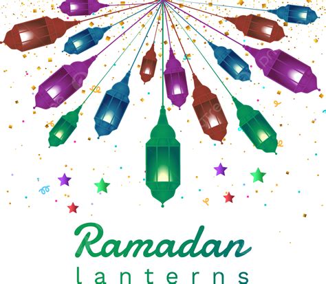 Creative Ramadan Lanternns Celebración Muslim Fondo Islámico Diseño Png