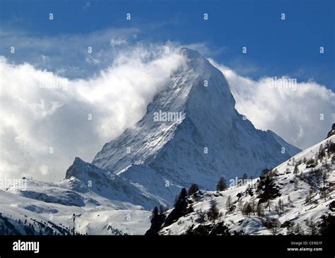 Banner Cloud Formation On The Matterhorn Monte Cervino Or Mont Cervin
