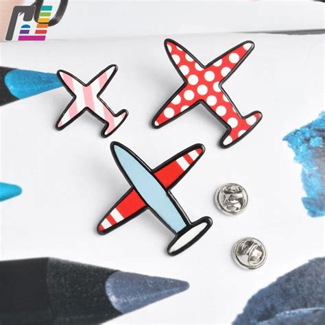 3pcsset Fashion Airplane Brooch Pin Set Acrylic Women Men Lapel Pins