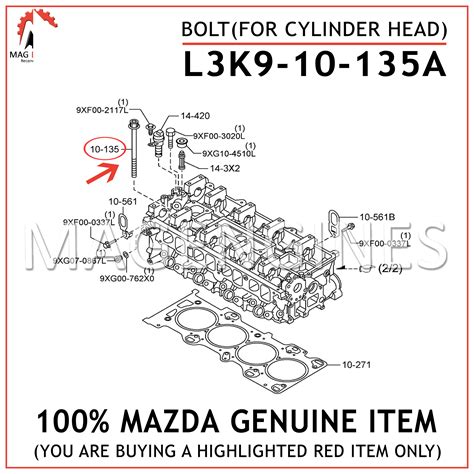 L3k9 10 135a Mazda Genuine Cylinder Head Bolt Set L3k9 L3 Vdt Disi