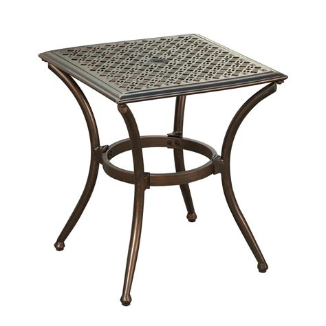 Unbranded Bali Bronze Metal Outdoor Side Table With Feet Glides 3031