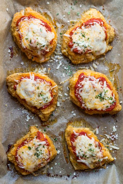 This baked chicken parmesan is healthier, easier, and less messy than the classic version. Baked Chicken Parmesan (Easy Photo Steps) - Little Broken
