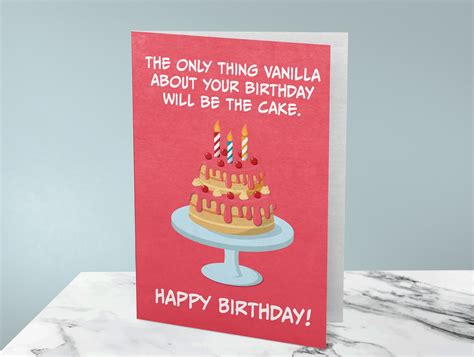 Kinky Bdsm Funny Birthday Card Vanilla Cake Adult Card For Etsy Uk