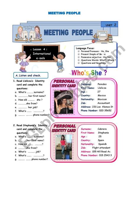 Meeting People Esl Worksheet By Luzcita Meeting People English
