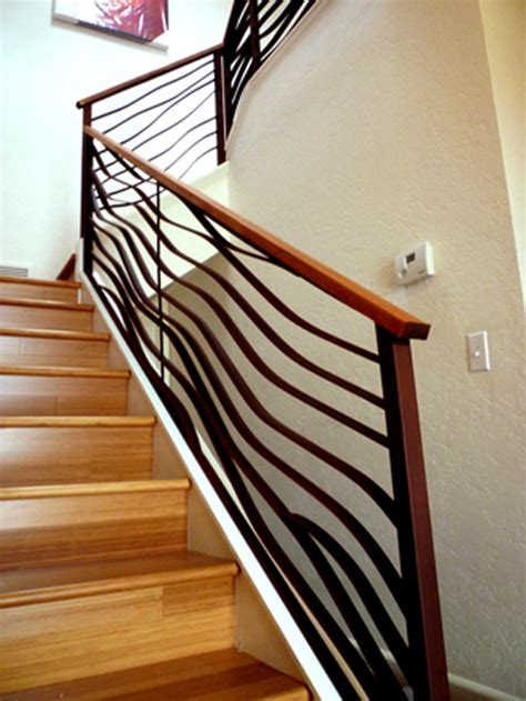 Stair handrail, stair rail, aluminum modern handrail for stairs 3ft length black. Stairway Banister Rail Designs - Ideas, Interior Design ...