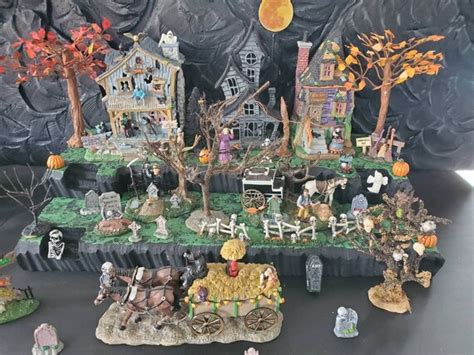 Witches Pumpkin Halloween Village Display Platform For Lemax Spooky