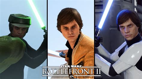 3 Luke Skywalker Skins Star Wars Battlefront 2 Mods Youtube