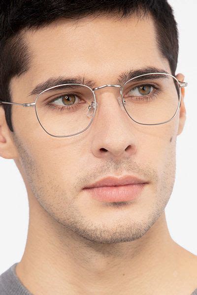 Sonder - Square Silver Frame Glasses For Men | EyeBuyDirect | Mens