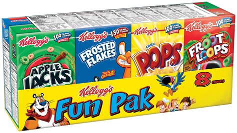 3 Pack Kelloggs Breakfast Cereal Variety Fun Packs 856 Oz