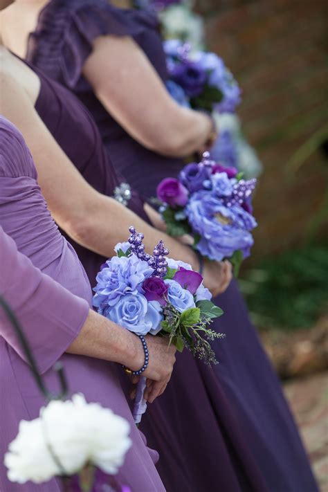 Shades of purple is one of the most commonly seen colors in nature, as a large color family, it comes in a multitude of versatile shades, from pale to dark such as lavender, orchid. Bridesmaid Bouquets in Shades of Purple