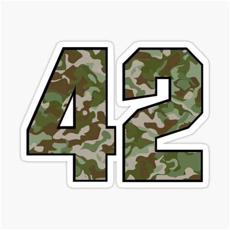 Army Camo Number Forty Two Veteran Lucky Number 42 Sticker For Sale
