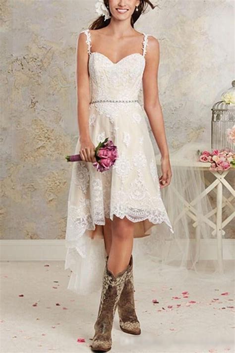 Cowboy boots are synonymous with ranch life. 45 Short Country Wedding Dress Perfect with Cowboy Boots ...