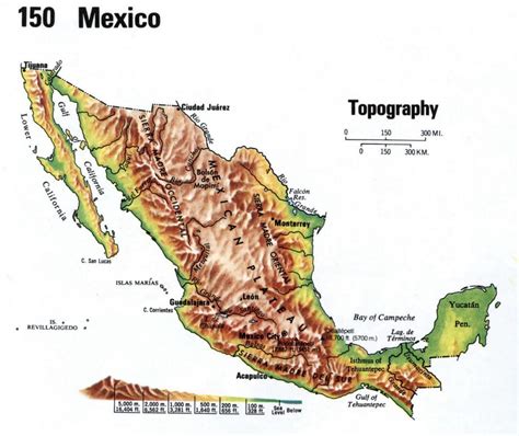 Mapa Topográfico De México México Mapa Topográfico América Central