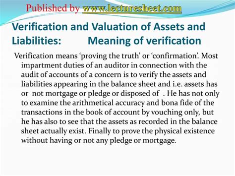 Verification And Valuation Ppt