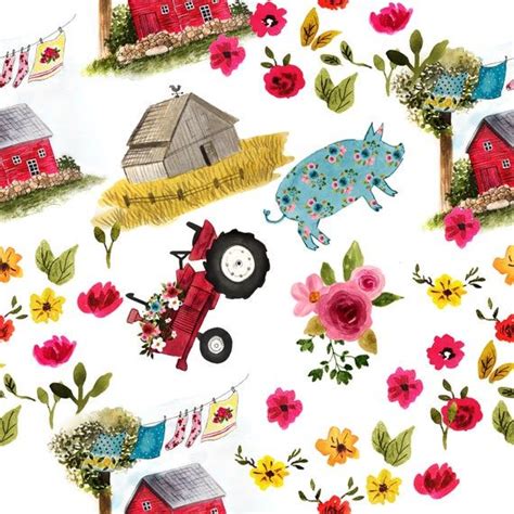 Farm seamless patterns, barn patterns, floral patterns, farmer patterns | Seamless patterns ...