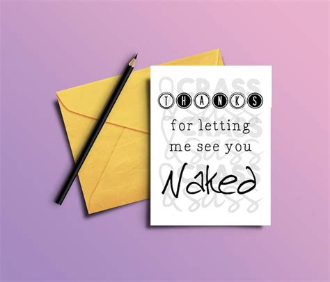 Thanks For Letting Me See You Naked Printable Card For Her Etsy