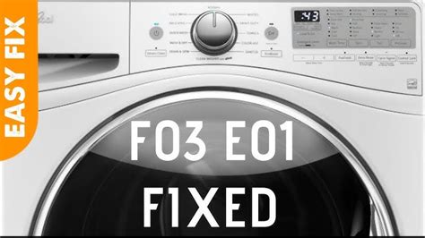 Whirlpool Duet Washing Machine Error Codes Fault Code 40 Off