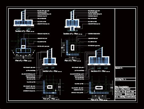 Pile Foundation Details Dwg Detail For Autocad • Designs Cad Ph