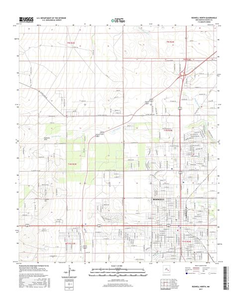 Mytopo Roswell North New Mexico Usgs Quad Topo Map