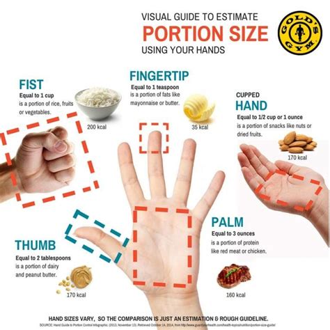 Portion Sizes Using Your Hand Nutrition Infographic Portion Sizes