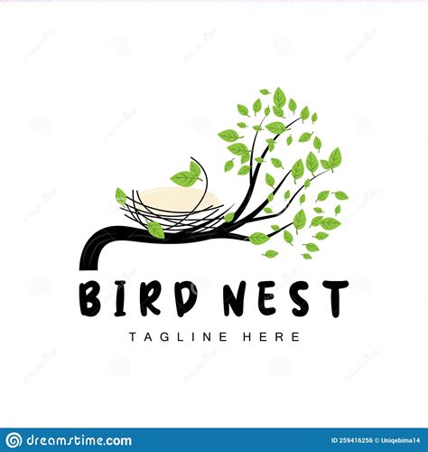 Bird S Nest Logo Design Bird House Vector For Eggs Bird Tree Logo