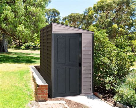 Duramax 4x8 Sidemate Vinyl Shed With Foundation Gray 36625 Free