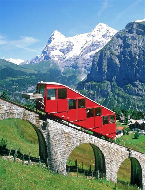 Mountain Railway In The Alps Switzerland Places Around The World