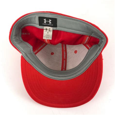 Ua Under Armour Hat Flat Brim Large Flex Fitting Red Color Guc Hbx42 Ebay