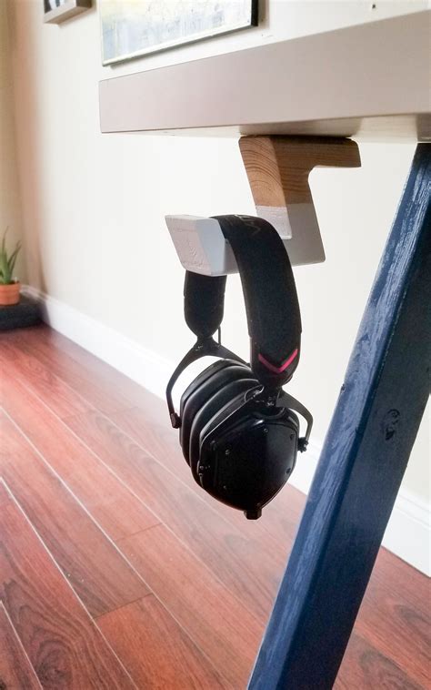 Checkout out our websites for interesting projects and posts pc gaming headset headphone hook holder hanger mount, headphones stand with adjustable & rotating arm clamp, under desk design. DIY Headphone Hanger Under Desk | The Nomad Studio