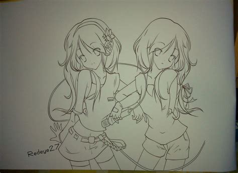 Twin Anime Girl By Redeye27 On Deviantart