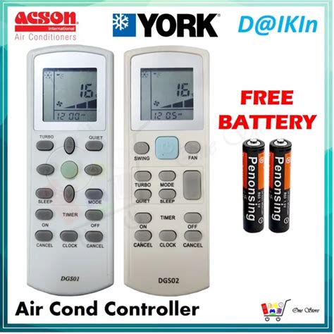 York Daikin Acson Replacement Air Cond Air Conditioner Remote Control