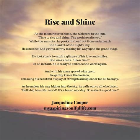 Good Morning Sun Poem Wisdom Good Morning Quotes