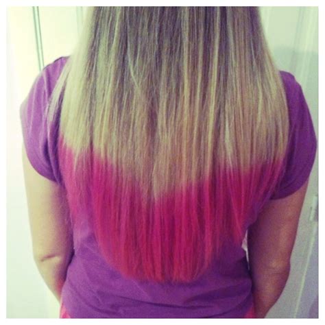 Go all out, with a flamingo pink shade like the model in the photo. DIY Blonde Hair with Pink Dip-Dye! | Cuteek