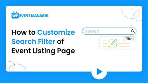 How To Customize Search Filter Of Event Listing Page Youtube