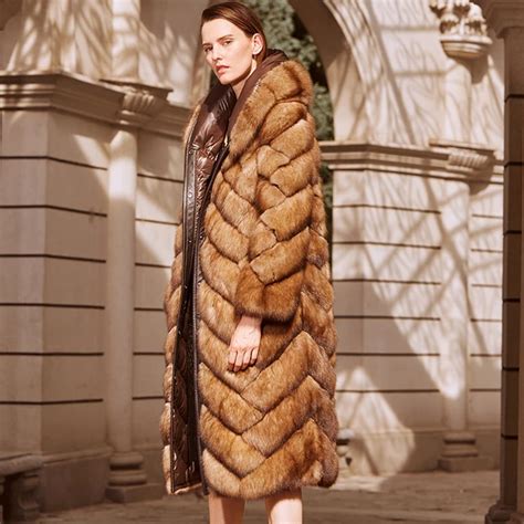 luxury fur coat women russia sable high end quality marten mink jacket natural mink fur 2 way