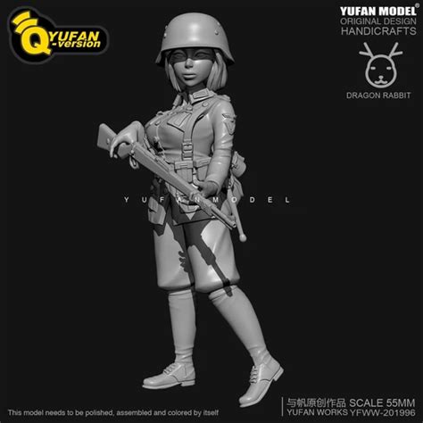 1 35 Q Version Wwii German Female Soldier Resin Scale Figure 55mm Yfww35 2058 Female Soldier