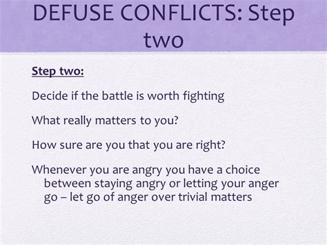 IV NEGOTIATION B HOW TO DEFUSE CONFLICTS AND UTILIZE NEGOTIATION SKILLS DEFUSING AND HANDLING