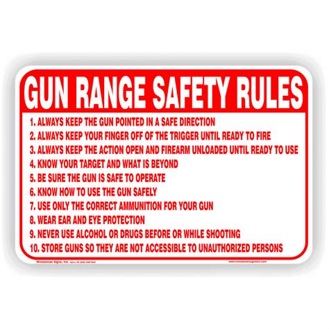 Gun Range Safety Rules Sign No Trespassing Signs
