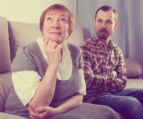 elderly mother and son quarrel stock image image of moot indoors 87904787