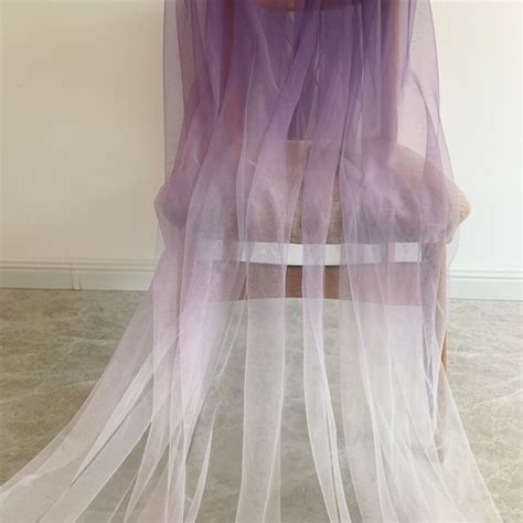 Dip Dye Style Tulle Fabric With Ombré Colors Green And White Etsy
