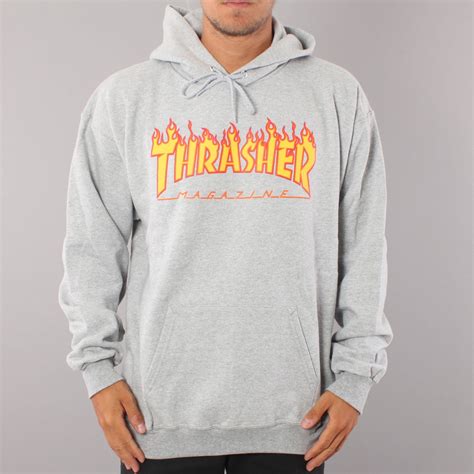 Thrasher Flame Logo Hoodie Grey S Thr0010102 2