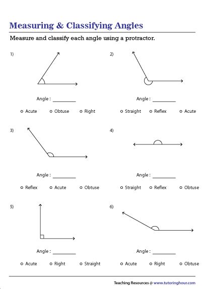 Measure and Classify the Angles Worksheet