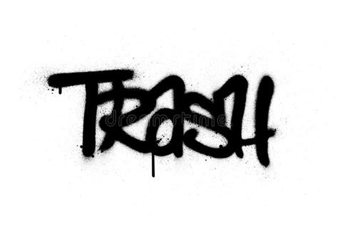 Graffiti Trash Word Sprayed In Black Over White Stock Vector Illustration Of Isolated Symbol