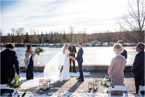 Outdoor Winter Wedding Ceremony Calgary Calgary Wedding Photographers