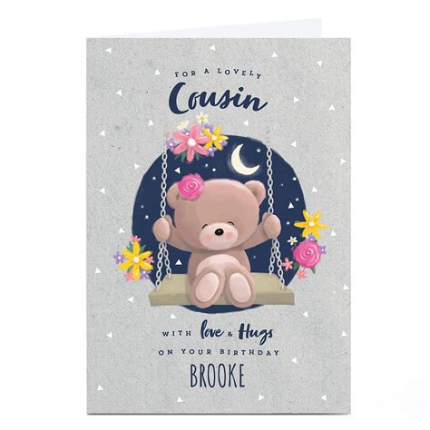 Buy Personalised Hugs Birthday Card For A Lovely Cousin For Gbp 179