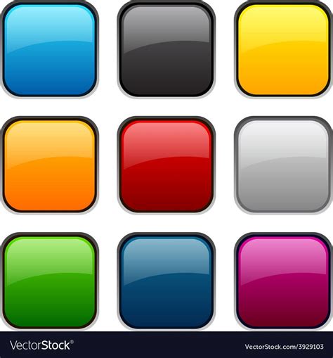 Square Color Icons Royalty Free Vector Image Vectorstock Buttons For