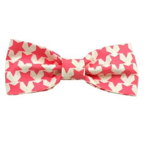 White And Pink Stars Patterned Novelty Bow Tie From Ties Planet Uk